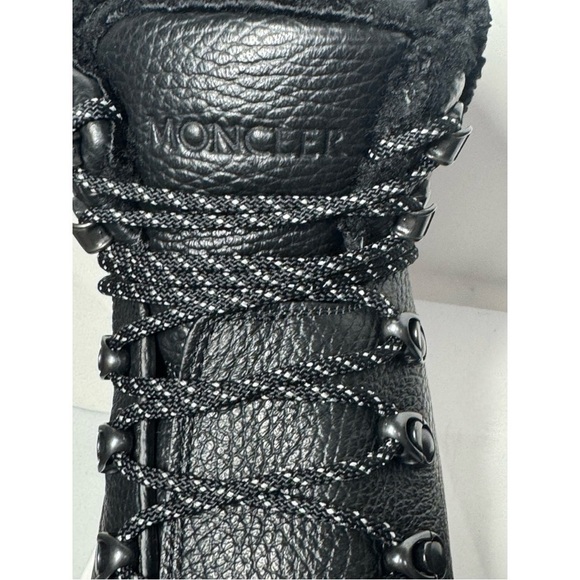 Moncler Peka Trek Leather Shearling Hiking Combat Boots Booties Size 7 New - Picture 6 of 14